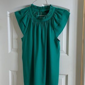 Kelly green blouse ; Banana Republic Med Petite;